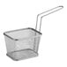 A Clipper Mill stainless steel single serving mini fry basket with a handle.