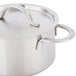 A stainless steel Clipper Mill mini serving pot with a lid.
