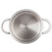 A stainless steel Clipper Mill mini serving pot with a lid and handles.