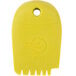 A yellow plastic Mercer Culinary Lancet Arch silicone plating tool with a hole in the middle.