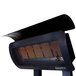A Bromic Heating heat deflector for a black patio heater.