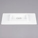 A white rectangular Libbey porcelain tray with a rectangular center.