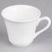 A white Libbey tall tea cup with a handle.