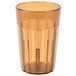 A brown plastic Cambro tumbler with a clear bottom and straight rim.