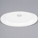 A white Libbey porcelain oval plate with a logo on it.