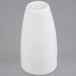 A white porcelain Libbey pepper shaker with a lid.