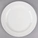 A white Libbey porcelain plate with a medium rim.