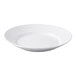 A white round porcelain entree and pasta bowl.