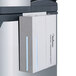 A white and silver Manitowoc iAuCS Indigo Automated Ice Machine Cleaning System box with a blue light.