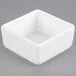 A white square Libbey Royal Rideau porcelain ramekin.