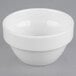 A white Libbey round porcelain ramekin.