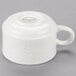 A white Reserve by Libbey Royal Rideau porcelain cup with a handle.