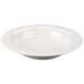 A white porcelain bowl with a white rim.