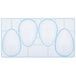 A Matfer Bourgeat polycarbonate plastic egg shaped mold with 4 compartments.