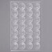 A clear polycarbonate container with 28 half circles.