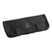 A black leather case with a gold Mercer Culinary logo.