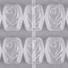 A white Matfer Bourgeat plastic mold tray with 36 tulip rectangle designs.