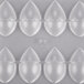 A white plastic Chocolate World quenelle mold with 16 egg shaped compartments.