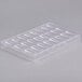 A clear polycarbonate tray with rectangular compartments.
