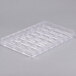 A clear plastic polycarbonate mold with 24 bullion compartments.