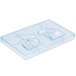 A clear plastic Matfer Bourgeat chocolate mold with two rabbit compartments.