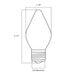 A diagram of a Satco clear shatterproof incandescent light bulb with a decorative finish.