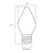 A diagram of a Satco 60 watt clear shatterproof incandescent light bulb with a C15 shape.