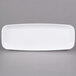 Sabert 2318 Mozaik 17 1/2 inch x 6 1/2 inch White Rectangular Polystyrene Platter / Catering Tray - 25/Case