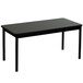 A black rectangular Correll library table with legs.