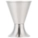 A Clipper Mill stainless steel round cone basket with a base.