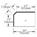 A diagram of a rectangular object with measurements for an Eagle Group ICWB-19/30L inner corner workboard.