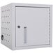 A white metal Luxor tablet charging station with a white door.