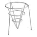 A Clipper Mill stainless steel stackable cone basket on a metal stand.