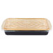 A Durable Packaging aluminum foil container with a black and gold lid.