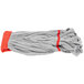 A red Unger SmartColor microfiber string mop head.