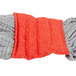 A red and grey microfiber mop head with orange stripes.
