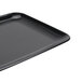 A black rectangular Sabert plastic catering tray.
