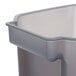 A close-up of a gray plastic AvaMix pulp collector.