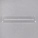 A clear plastic Fineline rectangular tray with a handle.
