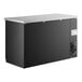 A black rectangular Avantco back bar refrigerator with a stainless steel top.
