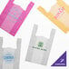 A group of clear plastic T-shirt bags.