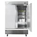 An Avantco stainless steel reach-in refrigerator with two solid doors.