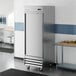 A stainless steel solid door reach-in refrigerator.