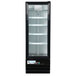 Avantco GDC-10-HC 21 5/8 inch Black Swing Glass Door Merchandiser Refrigerator with LED Lighting