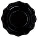A black Cambro polycarbonate swirl bowl with a scalloped edge.