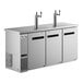 An Avantco stainless steel beer dispenser with two taps.