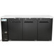Avantco UBB-72-HC 73 inch Black Counter Height Narrow Solid Door Back Bar Refrigerator with LED Lighting