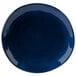 A blue GET Cosmo melamine plate with a white background and rim.