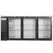 Avantco UBB-72G-HC 73 inch Black Counter Height Narrow Glass Door Back Bar Refrigerator with LED Lighting