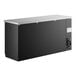 A black rectangular Avantco back bar refrigerator with a silver top.